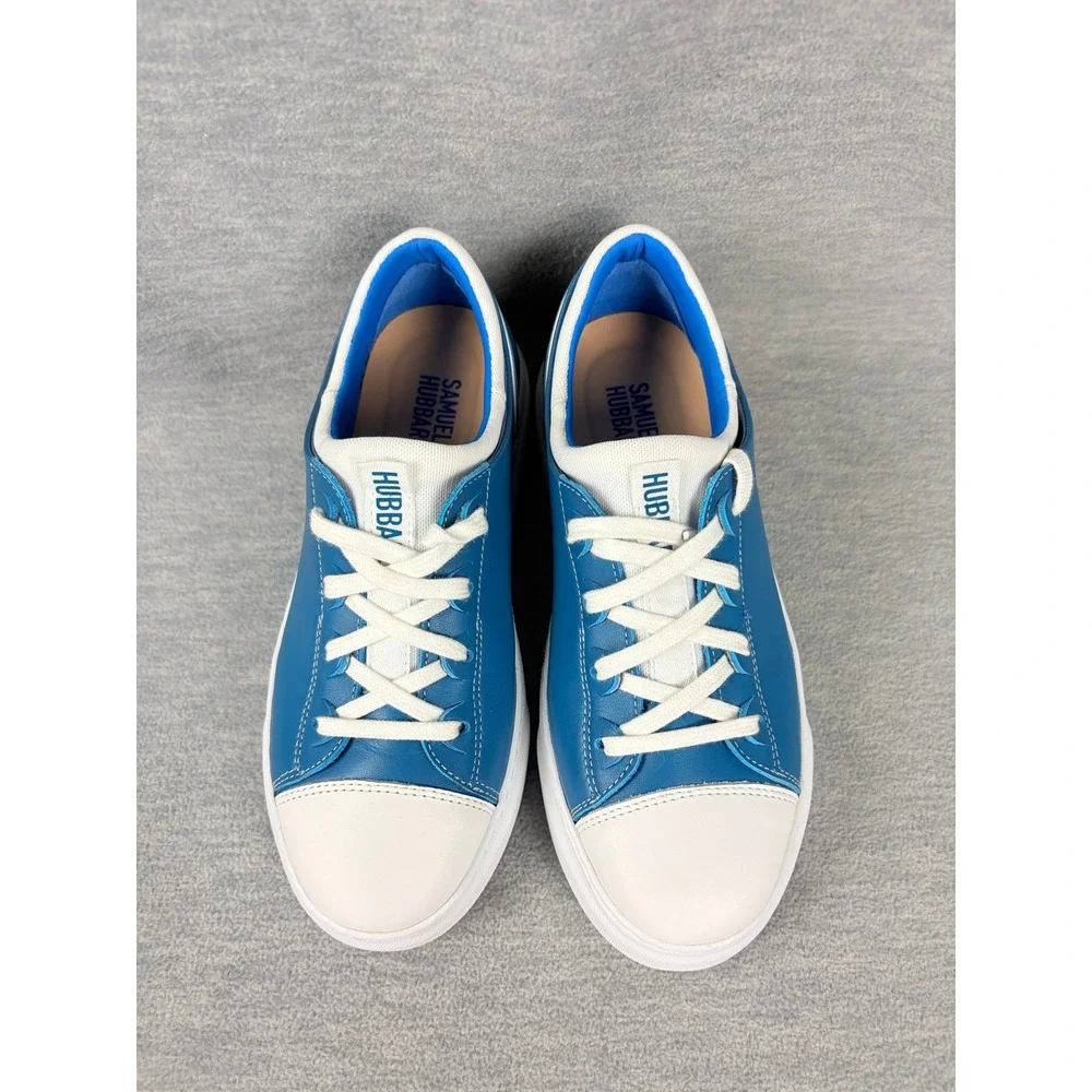 Samuel Hubbard Flight Cap Toe Sneakers Womens 6 M Teal Blue Leather Comfort